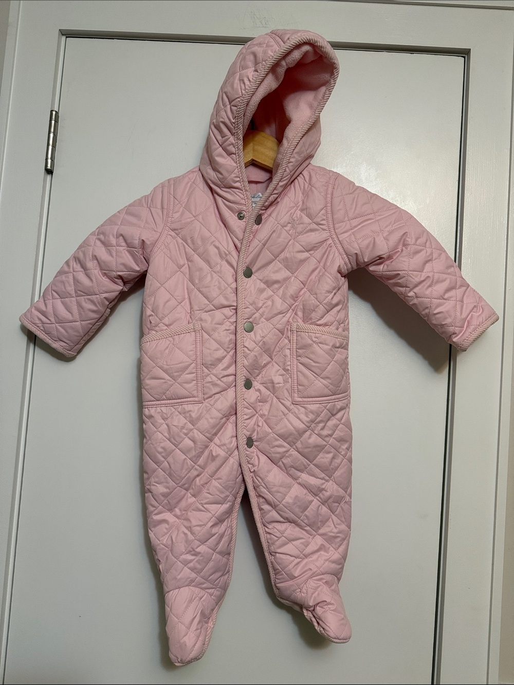 Ralph Lauren Baby Quilted One Piece  Snowsuit Jacket Pink 6 months